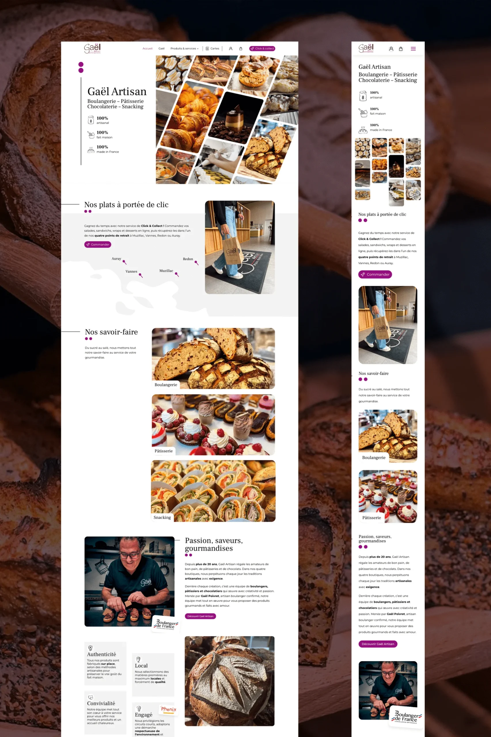 Agence site internet boulangerie Azelty vannes