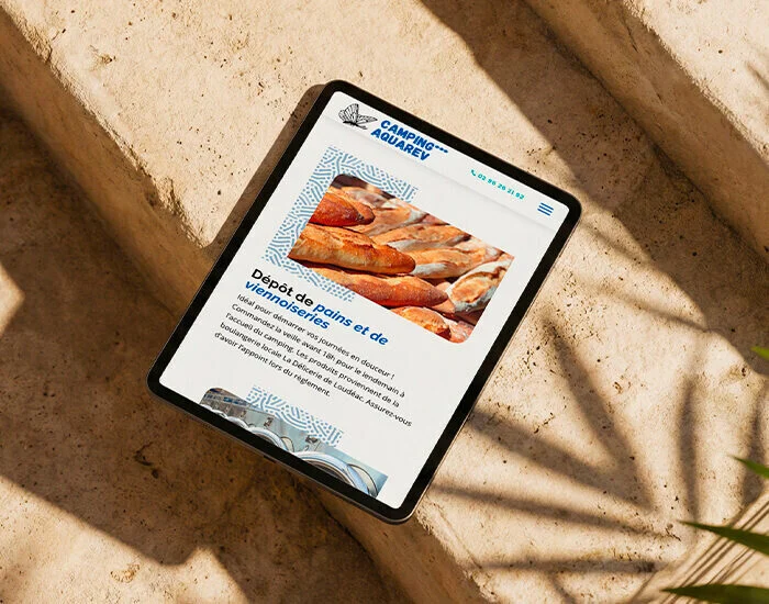 Aquarev_agence web azelty vannes creation site internet loisirs tourisme_Ipad