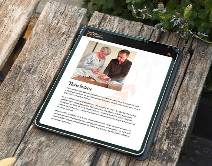 Ferme de la Cavalerie_agence web vannes creation site internet agricole_Ipad