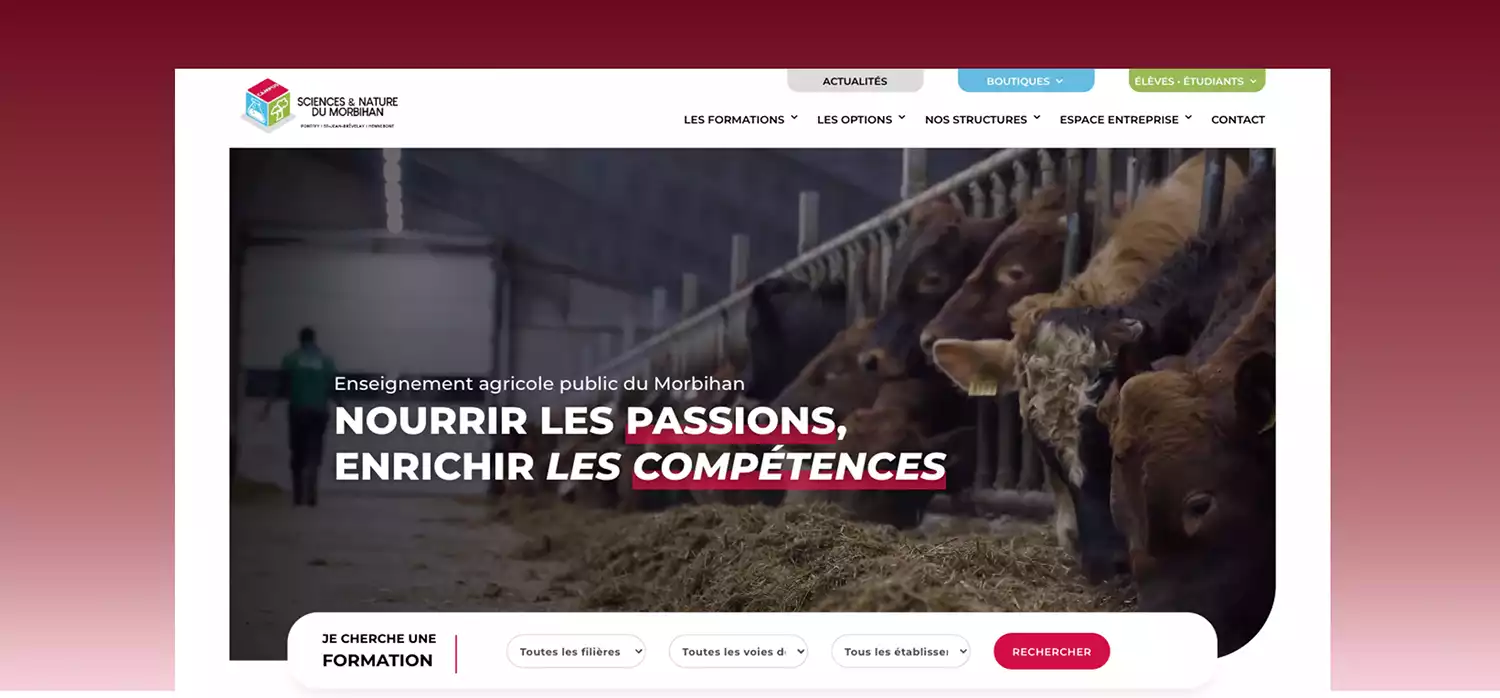 Agence web à Vannes Azelty création site internet ecole agricole