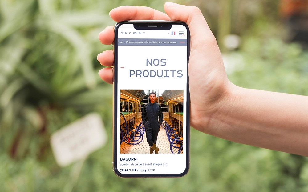 Version mobile du site internet de Darmoz - Site internet réalisé par l'agence web Azelty