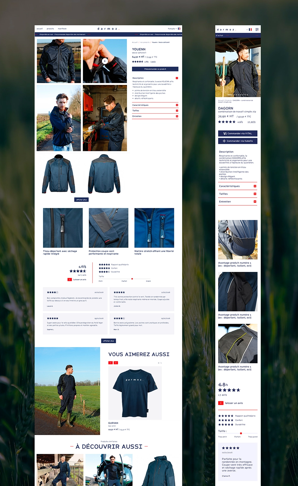 Maquette du site internet de Darmoz - Réalisation Azelty - AGence web à Vannes