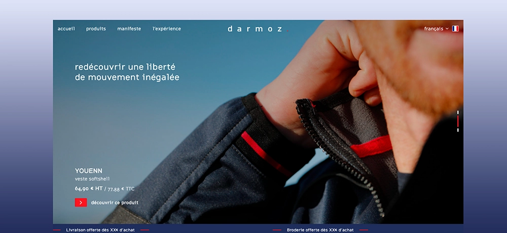 Création du site internet e-commerce Darmoz par l'agence web Azelty