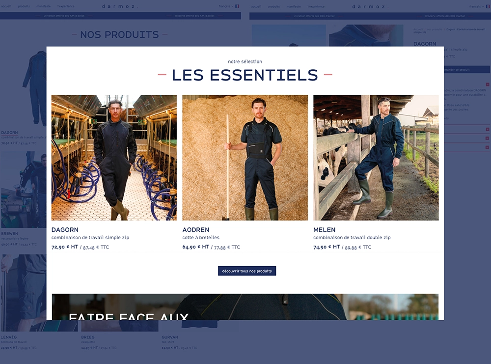Création du site internet e-commerce Darmoz par l'agence web Azelty