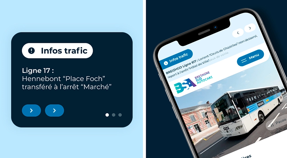Refonte du site internet de Bretagne Sud Autocars - Agence web Azelty située à Vannes