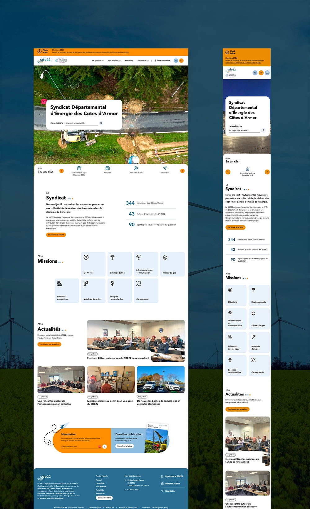 Refonte du site internet SDE22 - Azelty agence web Vannes12