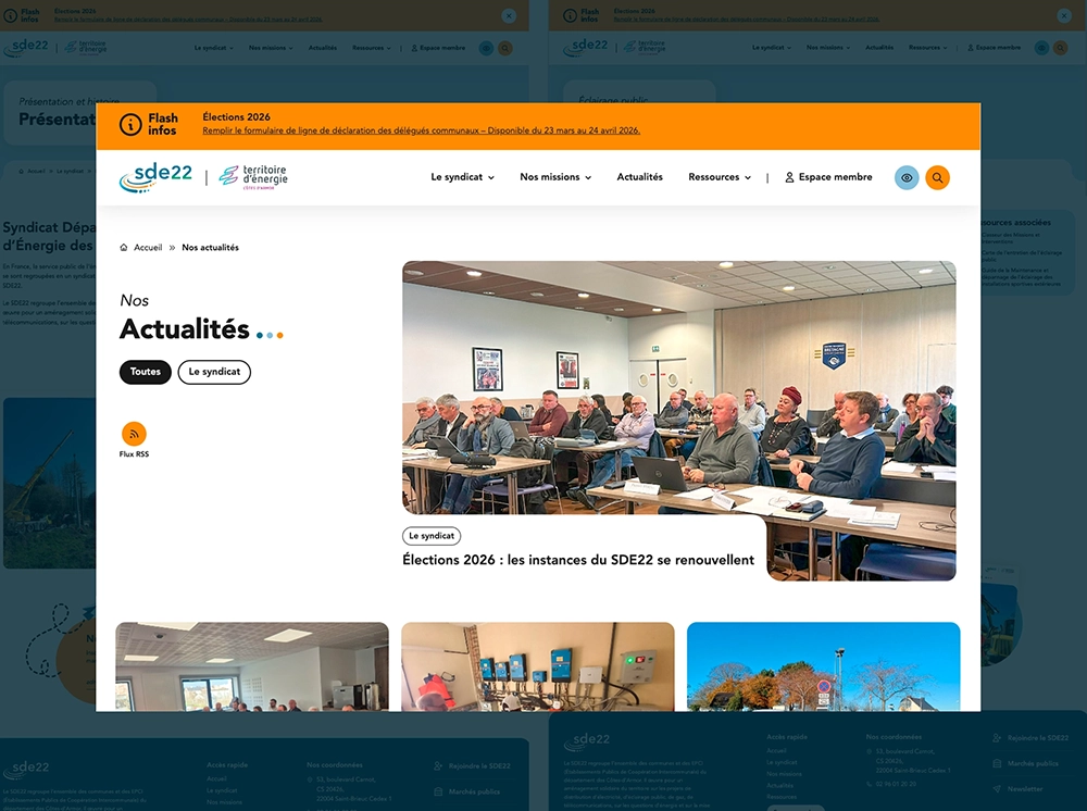 Refonte du site internet SDE22 - Azelty agence web Vannes3